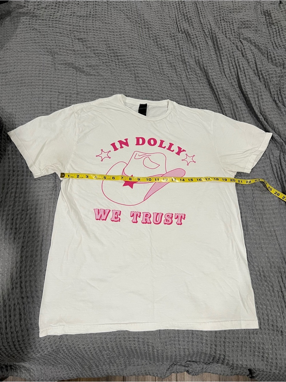 ‘In Dolly We Trust' White & Pink Graphic Tee - Picture 2 of 3